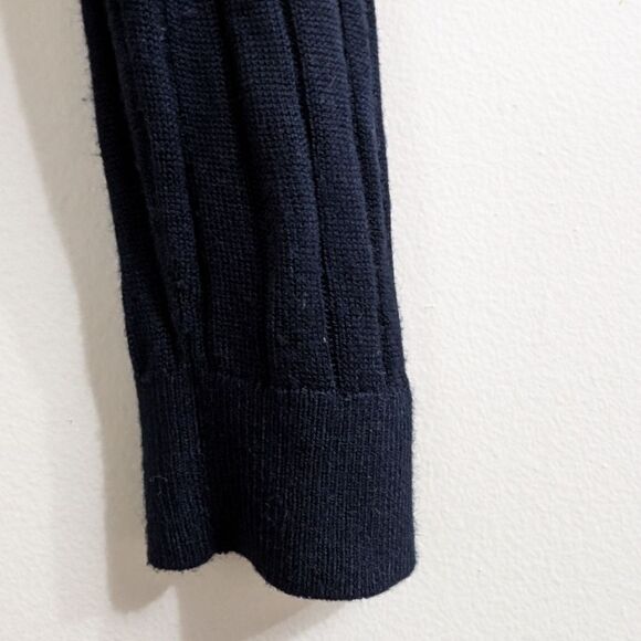 Philosophy navy ribbed long duster cardigan, open front, size L, viscose - Picture 6 of 10